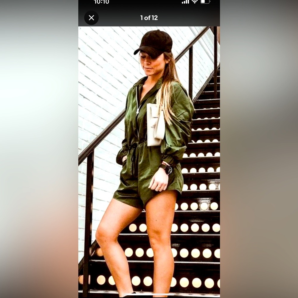 Hunter Olive green Utility Romper
